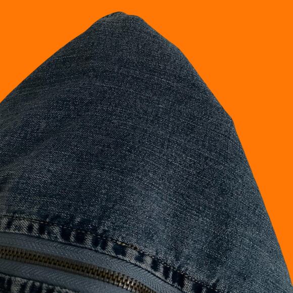 00's vintage stretch denim y2k overall bodycon mini dress MEDIUM rue 21 - Picture 6 of 6